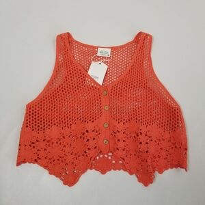 Veryj Crochet Knit Tank M/L NWT
